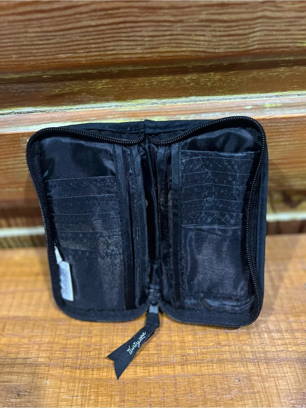 thirty-one Black Floral Zip-Around Wallet